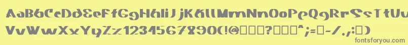 フォントAkasic Medium – 黄色の背景に灰色の文字