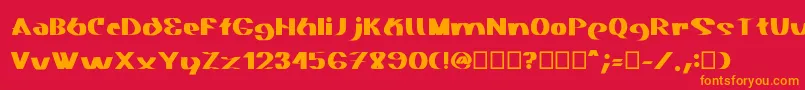 Akasic Medium Font – Orange Fonts on Red Background