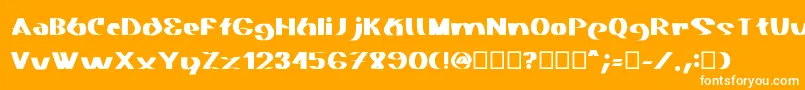 フォントAkasic Medium – オレンジの背景に白い文字