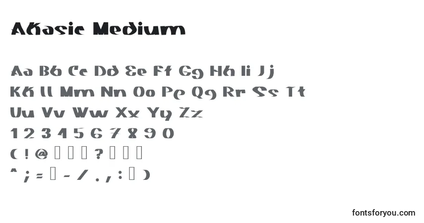 Schriftart Akasic Medium (118938) – Alphabet, Zahlen, spezielle Symbole