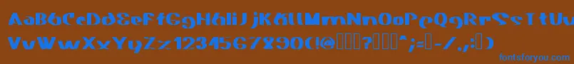 フォントAkasic Medium – 茶色の背景に青い文字