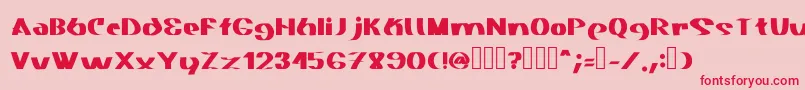 Akasic Medium-Schriftart – Rote Schriften auf rosa Hintergrund