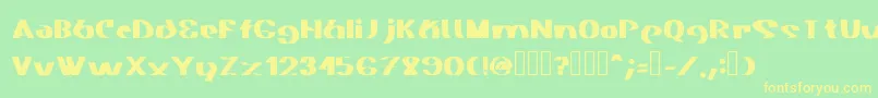 Fonte Akasic Medium – fontes amarelas em um fundo verde