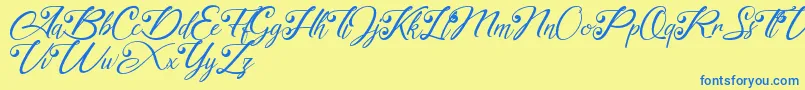 akayla Personal use Only Font – Blue Fonts on Yellow Background