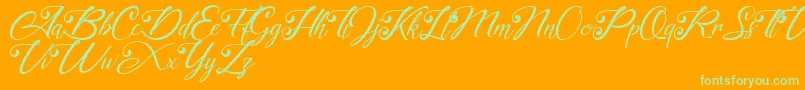 akayla Personal use Only Font – Green Fonts on Orange Background
