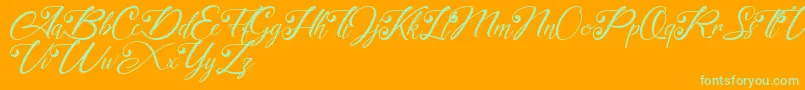 akayla Personal use Only-Schriftart – Grüne Schriften auf orangefarbenem Hintergrund