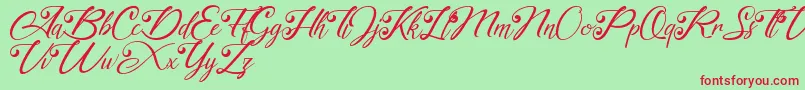 akayla Personal use Only Font – Red Fonts on Green Background