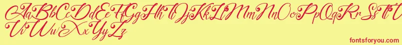 akayla Personal use Only Font – Red Fonts on Yellow Background