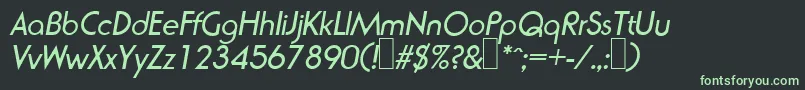 Fonte R791DecoItalic – fontes verdes em um fundo preto