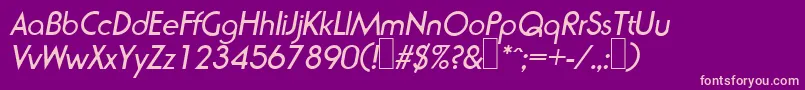 R791DecoItalic Font – Pink Fonts on Purple Background