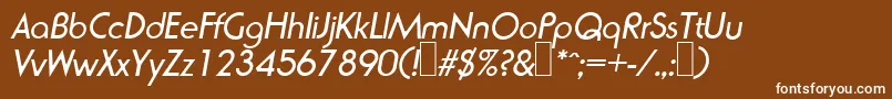 Шрифт R791DecoItalic – белые шрифты на коричневом фоне