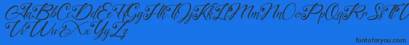 フォントakayla Personal use Only – 黒い文字の青い背景