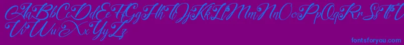akayla Personal use Only-Schriftart – Blaue Schriften auf violettem Hintergrund
