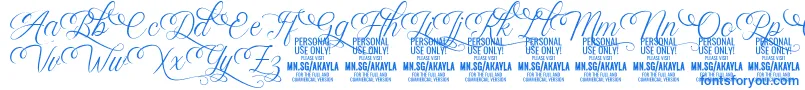 AkaylaScriptDeco PERSONAL-Schriftart – Blaue Schriften