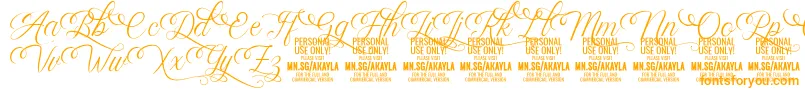 AkaylaScriptDeco PERSONAL Font – Orange Fonts on White Background