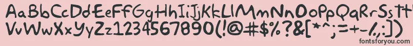 akbar-Schriftart – Schwarze Schriften auf rosa Hintergrund