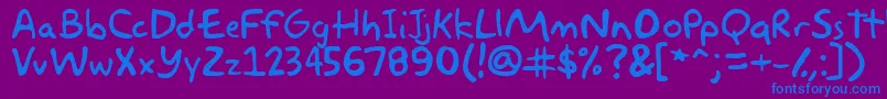 akbar-fontti – siniset fontit violetilla taustalla