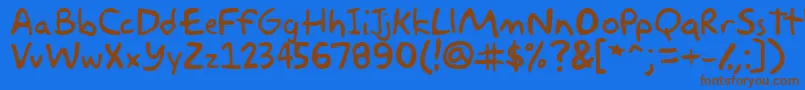 Czcionka akbar – brązowe czcionki na niebieskim tle