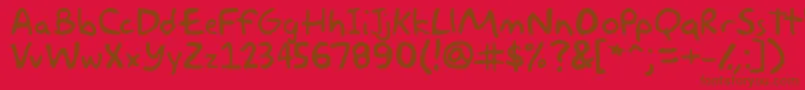 akbar-fontti – ruskeat fontit punaisella taustalla