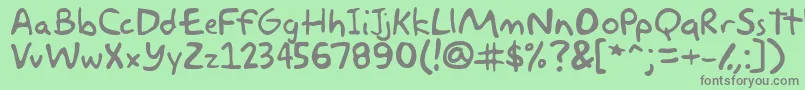 akbar-fontti – harmaat kirjasimet vihreällä taustalla