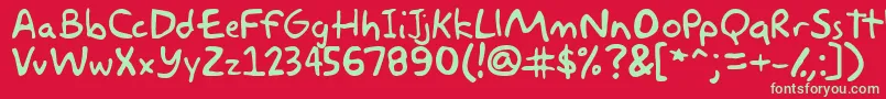 フォントakbar – 赤い背景に緑の文字