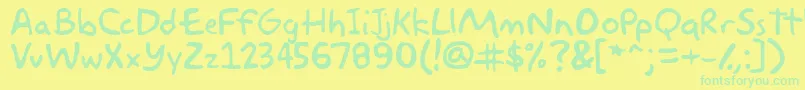 akbar Font – Green Fonts on Yellow Background