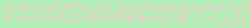 Fonte akbar – fontes rosa em um fundo verde