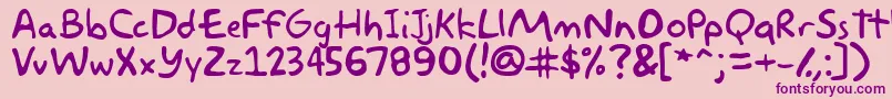akbar-fontti – violetit fontit vaaleanpunaisella taustalla
