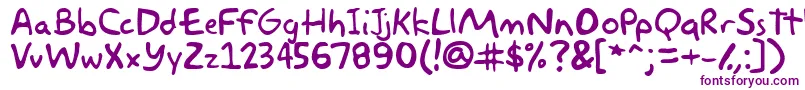 フォントakbar – 白い背景に紫のフォント