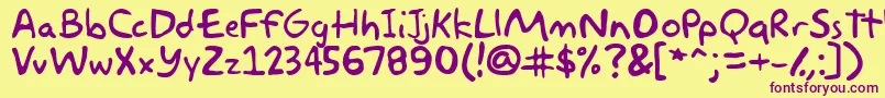 akbar Font – Purple Fonts on Yellow Background
