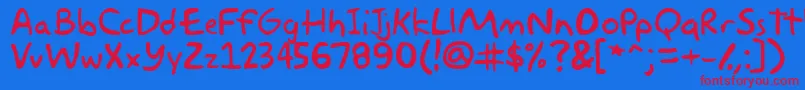 akbar-fontti – punaiset fontit sinisellä taustalla