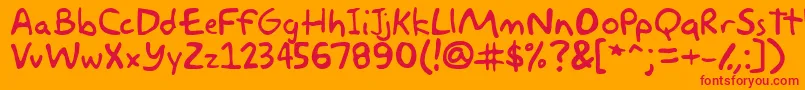 フォントakbar – オレンジの背景に赤い文字