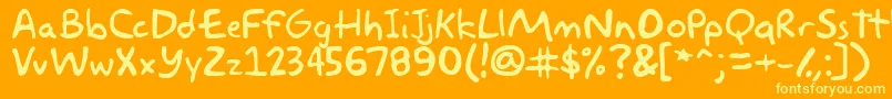 フォントakbar – オレンジの背景に黄色の文字