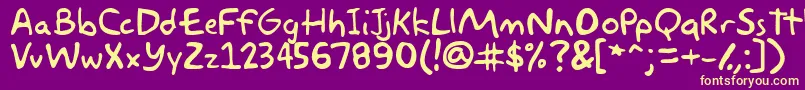 akbar-fontti – keltaiset fontit violetilla taustalla