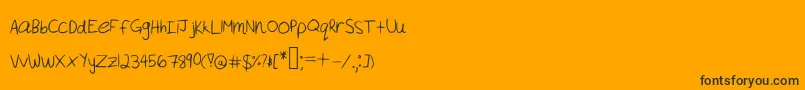 Шрифт Akeylah  s Handwriting – чёрные шрифты на оранжевом фоне