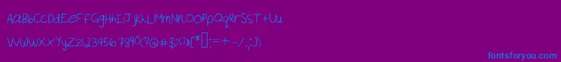 Akeylah  s Handwriting Font – Blue Fonts on Purple Background