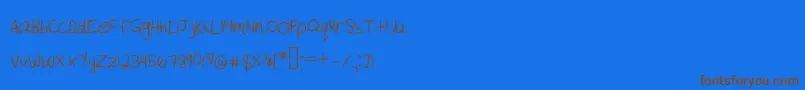 Więcej informacji o czcionce Akeylah s Handwriting Czcionka Akeylah s Handwriting – brązowe czcionki na niebieskim tle