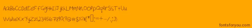 Akeylah  s Handwriting-fontti – ruskeat fontit oranssilla taustalla