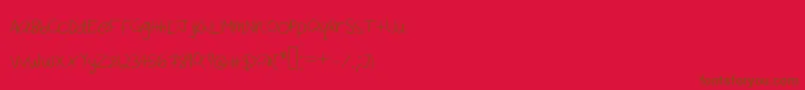 Akeylah  s Handwriting Font – Brown Fonts on Red Background