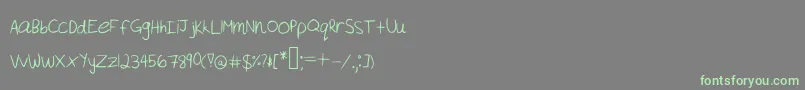 Akeylah  s Handwriting-Schriftart – Grüne Schriften auf grauem Hintergrund
