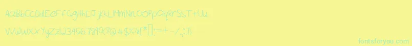 More about Akeylah s Handwriting Font Akeylah s Handwriting Font – Green Fonts on Yellow Background