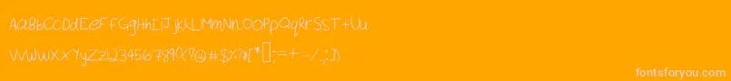 Akeylah  s Handwriting-fontti – vaaleanpunaiset fontit oranssilla taustalla