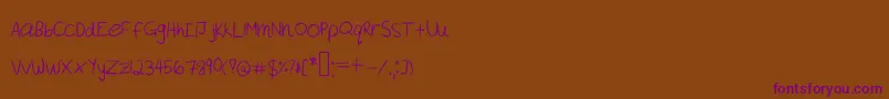 Akeylah  s Handwriting Font – Purple Fonts on Brown Background