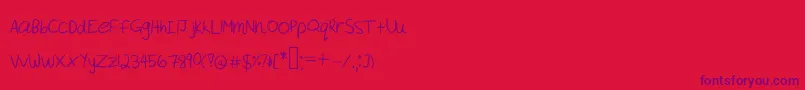 Akeylah  s Handwriting Font – Purple Fonts on Red Background