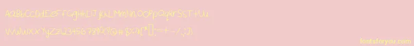 Akeylah  s Handwriting Font – Yellow Fonts on Pink Background