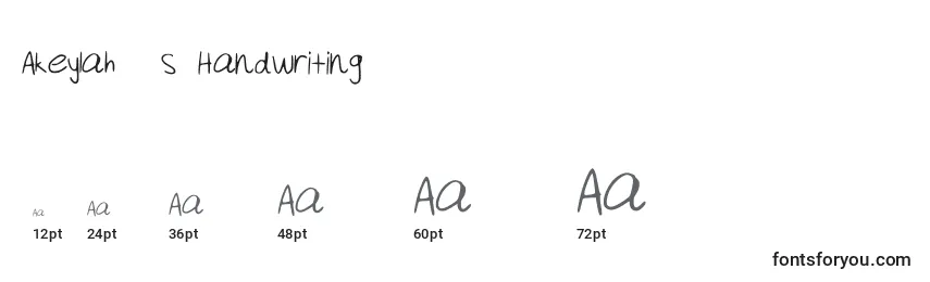 Akeylah  s Handwriting Font Sizes