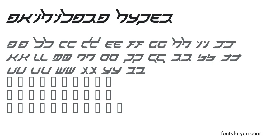 A fonte Akihibara hyper – alfabeto, números, caracteres especiais