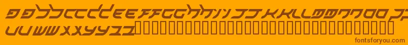 akihibara hyper-Schriftart – Braune Schriften auf orangefarbenem Hintergrund