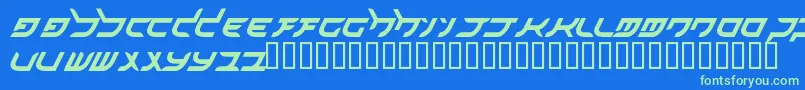 akihibara hyper Font – Green Fonts on Blue Background