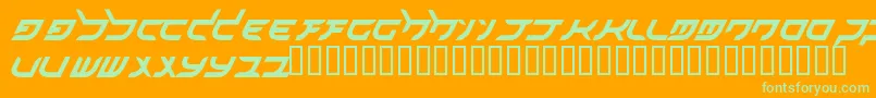 Шрифт akihibara hyper – зелёные шрифты на оранжевом фоне